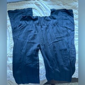 black textured straight leg prozis pants